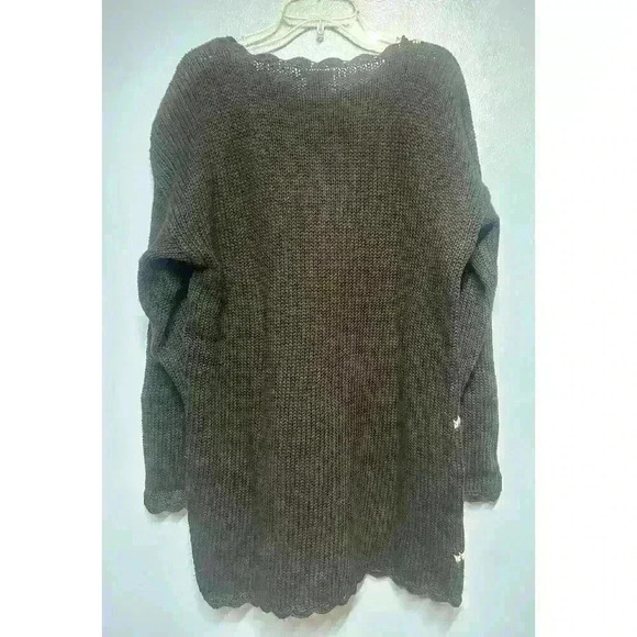 VTG 90s Kathie Lee Black Sweater Heart Embroidered Hand Knit cottagecore Small - Picture 7 of 9